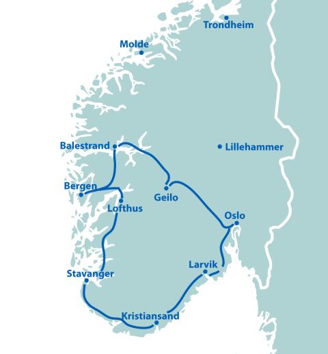 Norwegens schöner Süden mit Ambiente Hotels - 11 Tage ab/bis Oslo